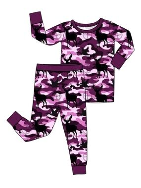 BNK Bamboo Kids PJ Set – Purple Camo, sizes 5T and 8/9, NWT